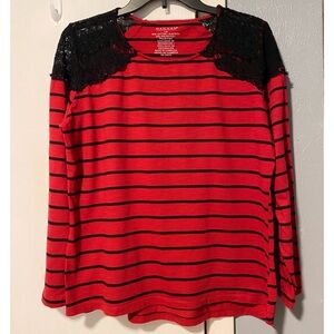 Hannah Red Long Sleeve Tee